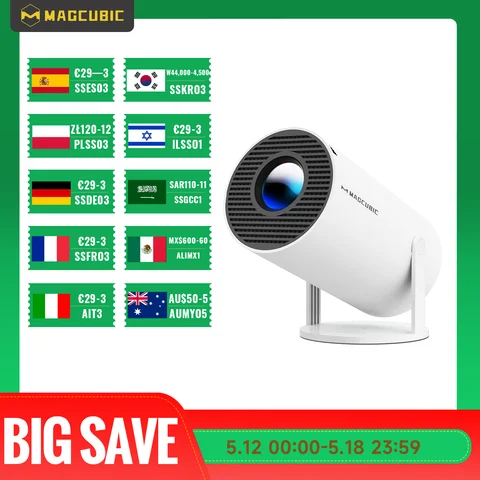 Magcubic Projector HY300 Pro 4K Android 11 Dual Wifi6 260ANSI Allwinner H713 BT5.0 1080P 1280*720P Home Cinema Outdoor Projetor