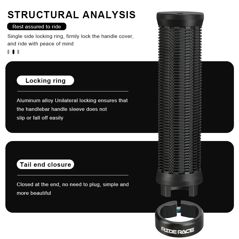 1 paire de poignées de guidon de vélo de montagne poignées de vtt en caoutchouc TPR ergonomique confortable anti-dérapant absorbant les chocs housse de guidon de vélo