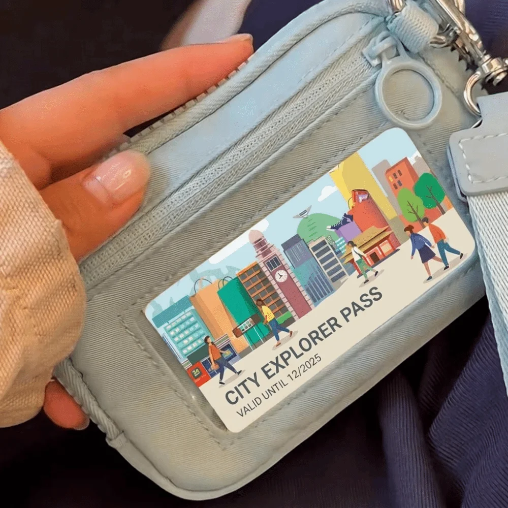 Portable Zipper Closure Wrist Bag Clear Window Nylon Card Case Purse Multi Pockets Small Size Keychain Coin Purse