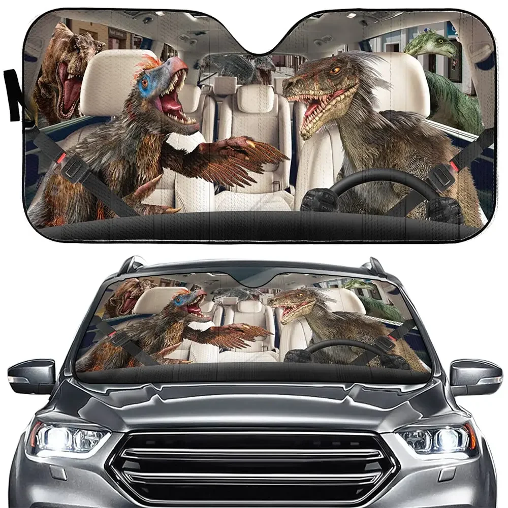 YOSA parabrezza per Auto dinosauro parasole dinosauro Driver finestra automatica parasole anteriore visiera animale ombra per Auto UV sole e calore Ref