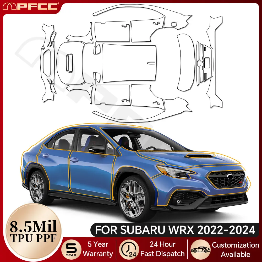 

For Subaru WRX 2022 2023 2024 TPU Paint Protection Film Car Body Clear Bra Pre-cut PPF Anti-scratch Resistant Invisible Cover