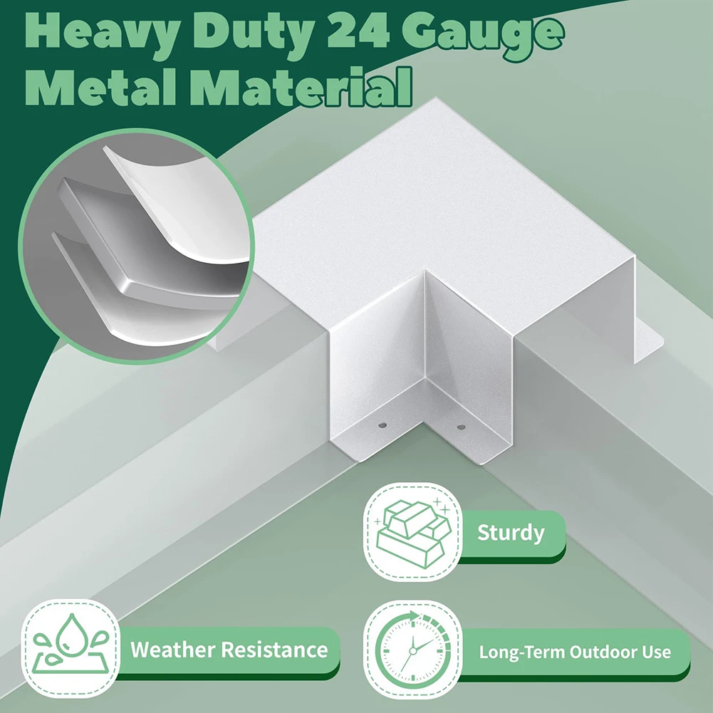 1pc Decorative Air Conditioner Cable Cover 90 Degree Flat Metal Elbow Line Cover Fittings For Ductless For Mini Splits