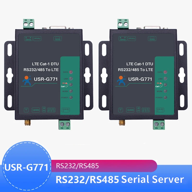 

2PCS USR-G771-E LTE CAT 1 Cellular Modem Support LTE GSM TCP UDP Transparent Transmission RS232 RS485 Interfaces with SIM Card