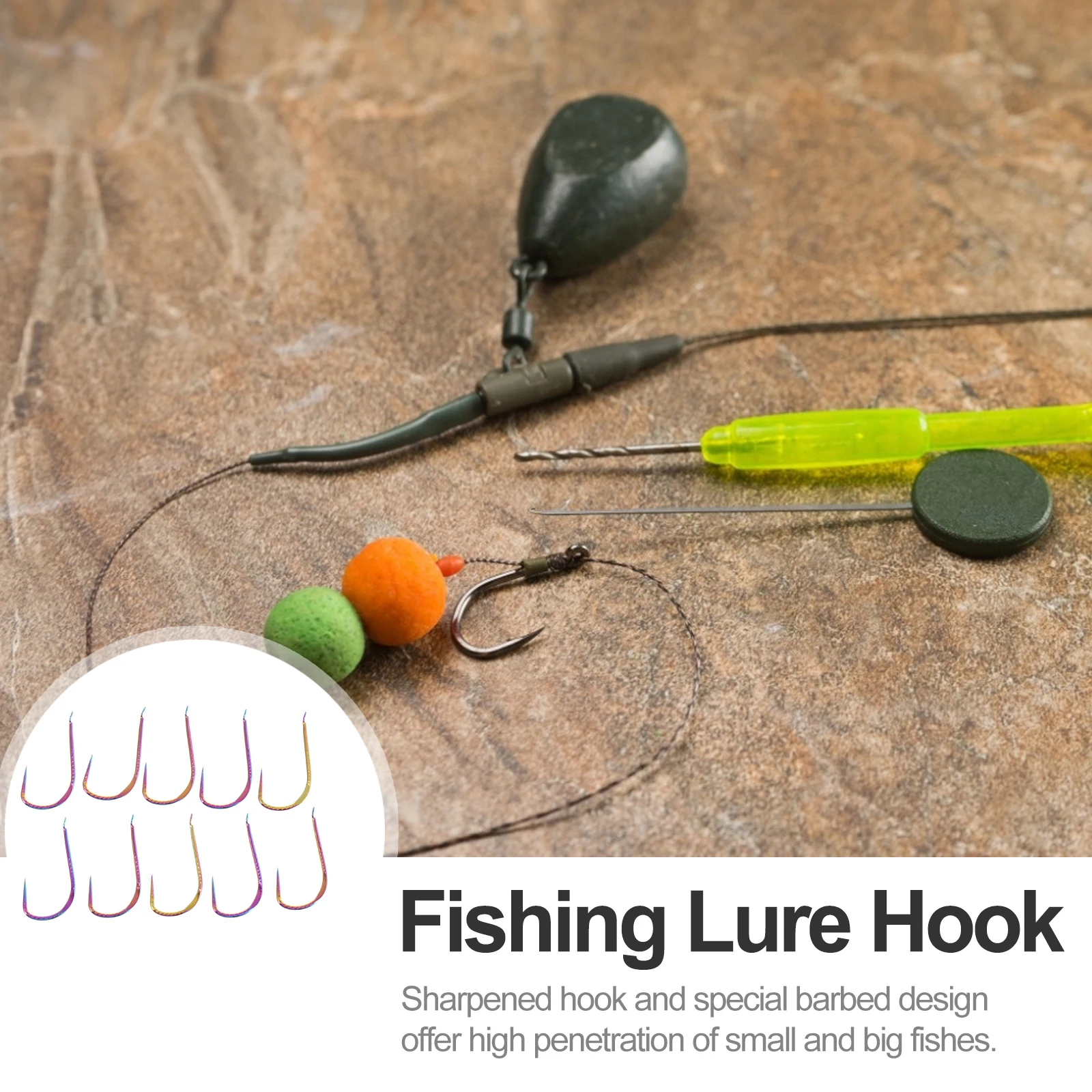 

30pcs Fish Hooks Steel Fishing Fishing Barb Hooks Circle Barb Design Seawater Freshwater Lure Strong Durability