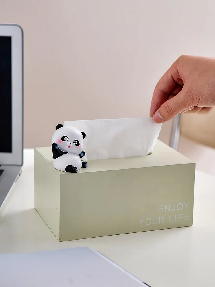 The product can be customized.Modern creative panda tissue box, living room, coffee table, dining table, household napkins