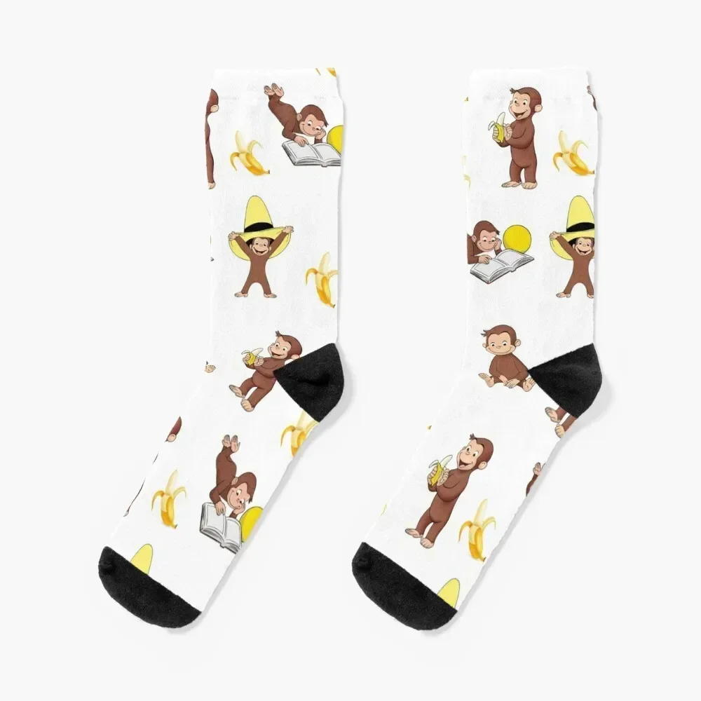 

George the curious monkey cartoon for kids pack Socks happy short essential cool Socks Women's Men's