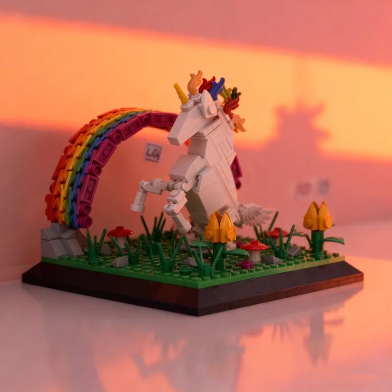

412pcs MOC Unicorn rainbow Model Building blocks Architecture DIY creative idea Education Brick Christmas gift Kids toy Birthday