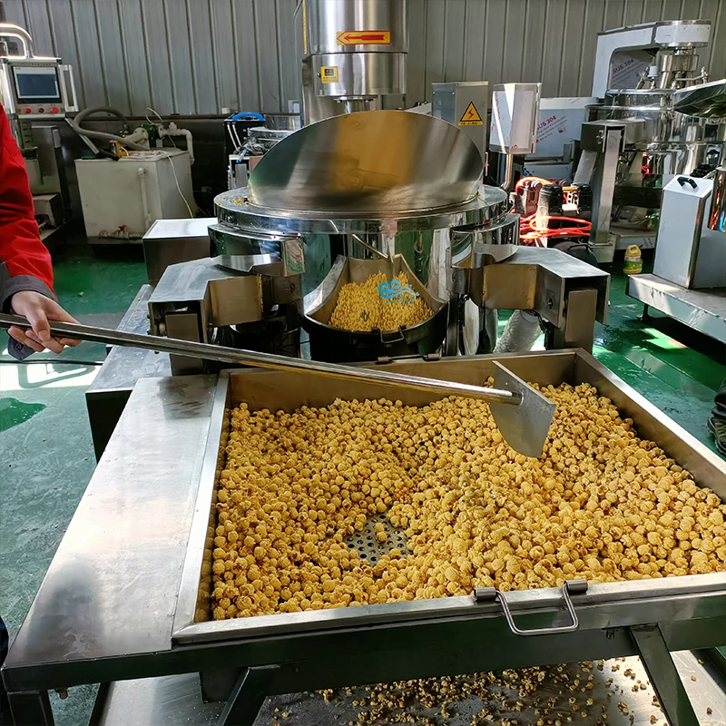 High Quality Industrial Automatic Spherical Sweet Salt Flavor Electric Induction Popcorn Coating Popcorn Machine
