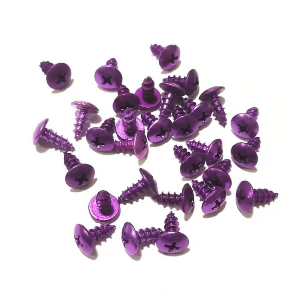 30PCS M5x14.4 Self-Tapping Screws Aluminum Alloy Universal Motorcycle Screws Colorful Motorbike Fairing Screws