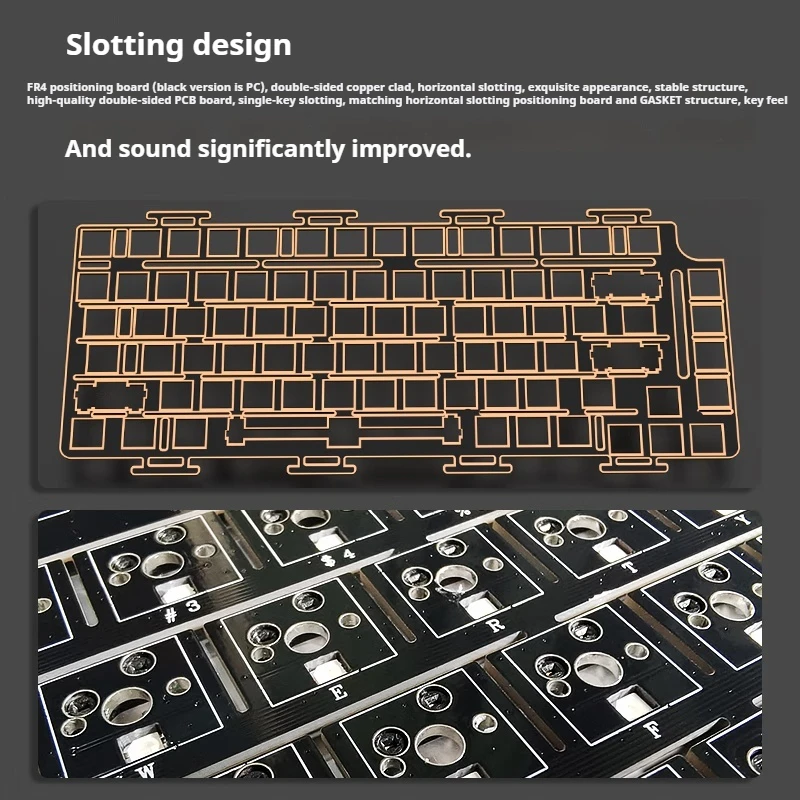 HJS AL75 V2 Keyboard Kit Customized Hot Swappable Dynamic RGB 4000mAh FR4 GASKET HIFI Five Layer Filling BT 2.4G Wireless