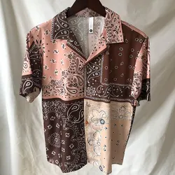 Hip Hop Casual Beach Holiday Top Hawaiian Shirt Streetwear Ethnic Cashew Flower Print Print Shirt Streetwear Camisas De Hombre