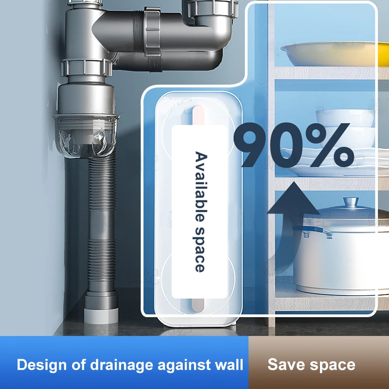 Imagem -04 - Universal Sink Downpipe Acessórios Sink Drain Pipe Double Dishwasher Grupo Anti-odor Apto para Lavatório de Cozinha Banheiro Único