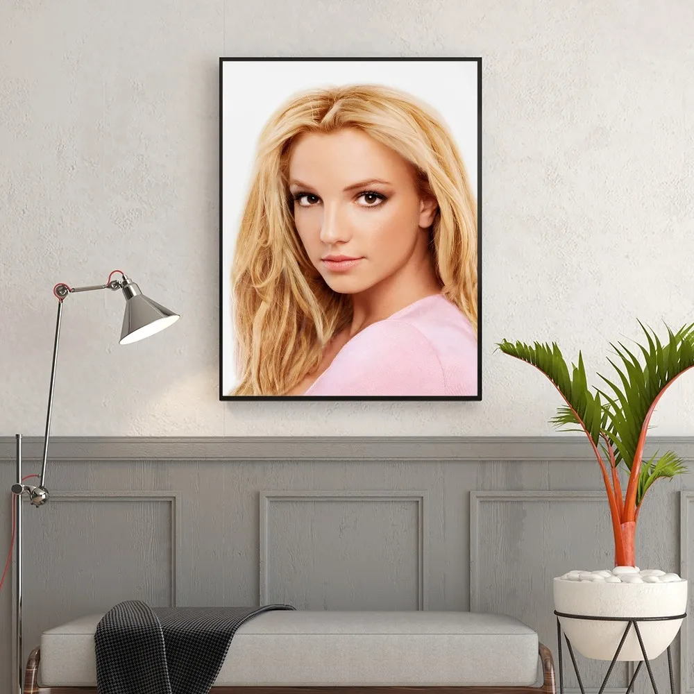 Singer B-britney S-spears Poster Self-adhesive Art Poster Retro Kraft Paper Sticker DIY Room Bar Caf Vintage Decorative Painting