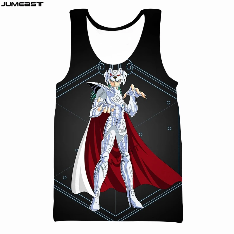 

Jumeast Y2k Men Women 3D Printed Vest Cartoon Anime Saint Seiya Short Sleeve Sport Pullover Summer Tank Tops Tees