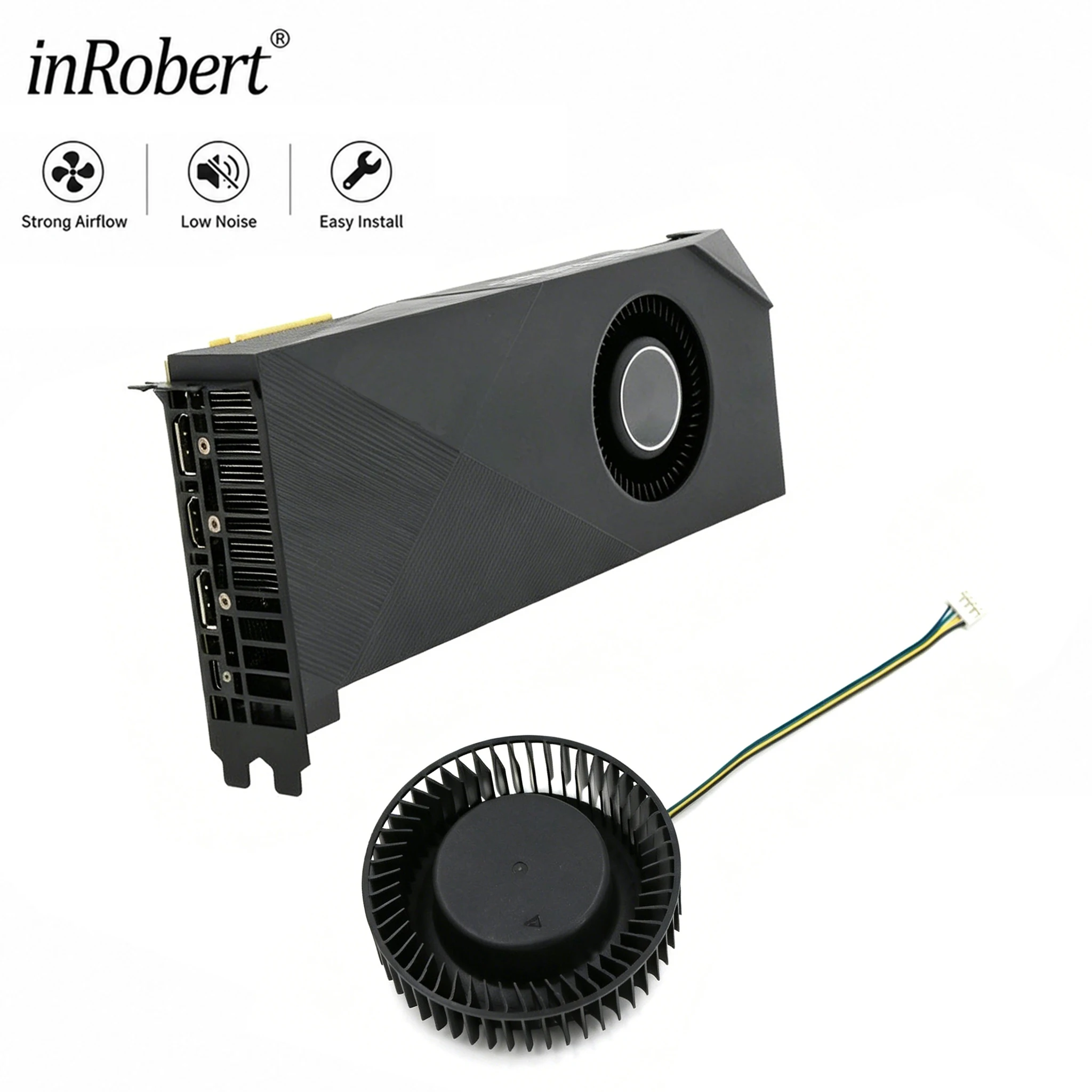 

For ASUS RTX 2060 2060S 2070 2070S 2080 2080S 2080Ti TURBO 87MM PLB07525B12HH Graphics Card Replacement Fan