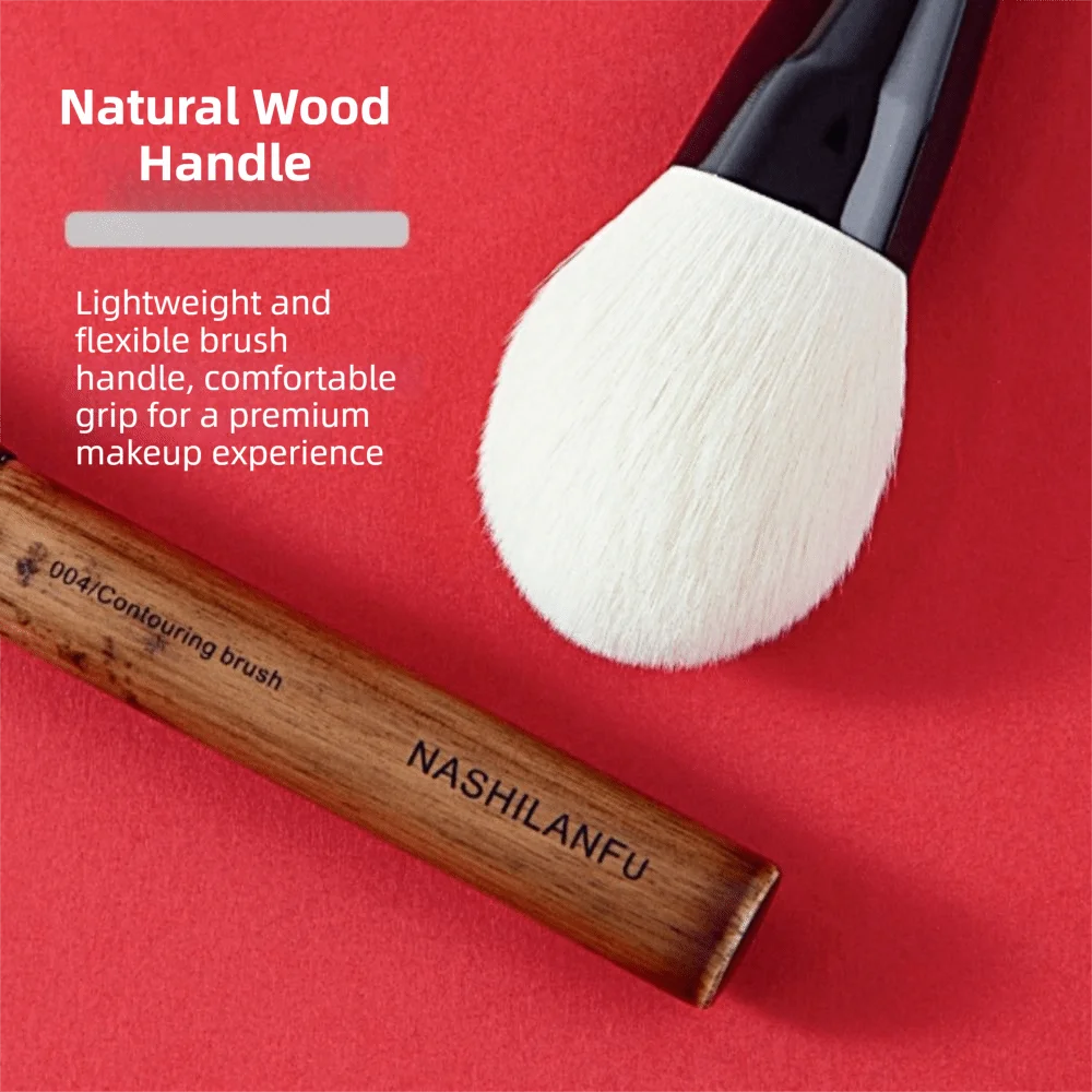 14Pcs Premium Synthetic Makeup Brush Set Soft High Quality Animal Hair Professional Makeup Brush Natural Wood Eye Shadow Brush