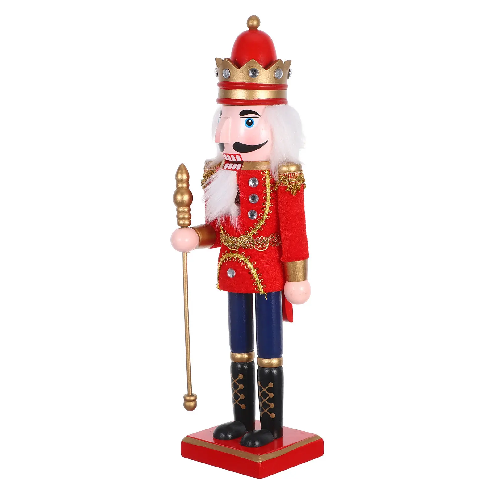 Traditional Wooden Nutcracker Soldier Christmas Decoration Handcrafted Painted Holiday Nutcracker Puppet Statue Festive Home