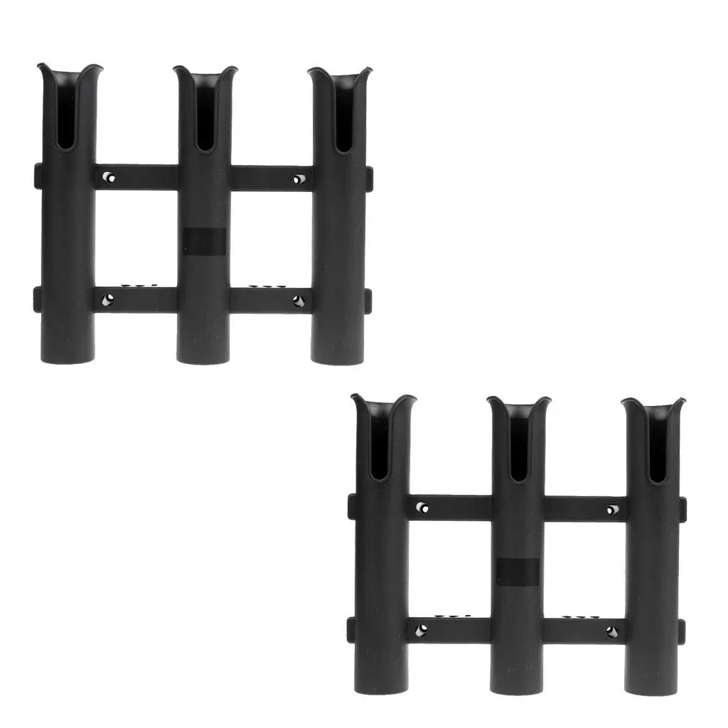 2 Pieces Black Rod Holder Vertical Tube Mount Socket Rack Pliers Lure Storage Organiser