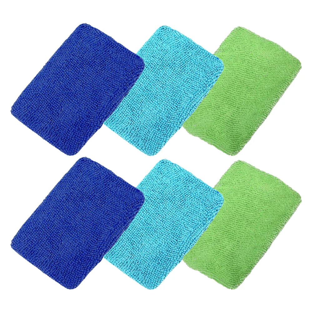 

6 Pcs Replacement Cloth Window Scraper Car Windshield Wiper Glass Cleaner Reusable Dust Removal Clear View Efficient Microfiber