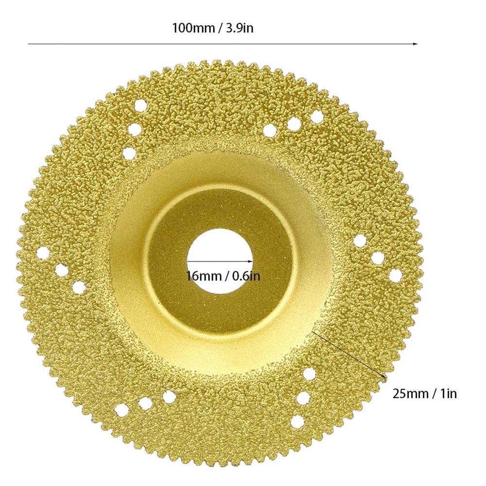Imagem -02 - Diamante Serra de Corte Disco de Moagem Metal Ferro Fundido Mármore Borda de Telha Cerâmica Roda de Fibra de Vidro 100x25 mm