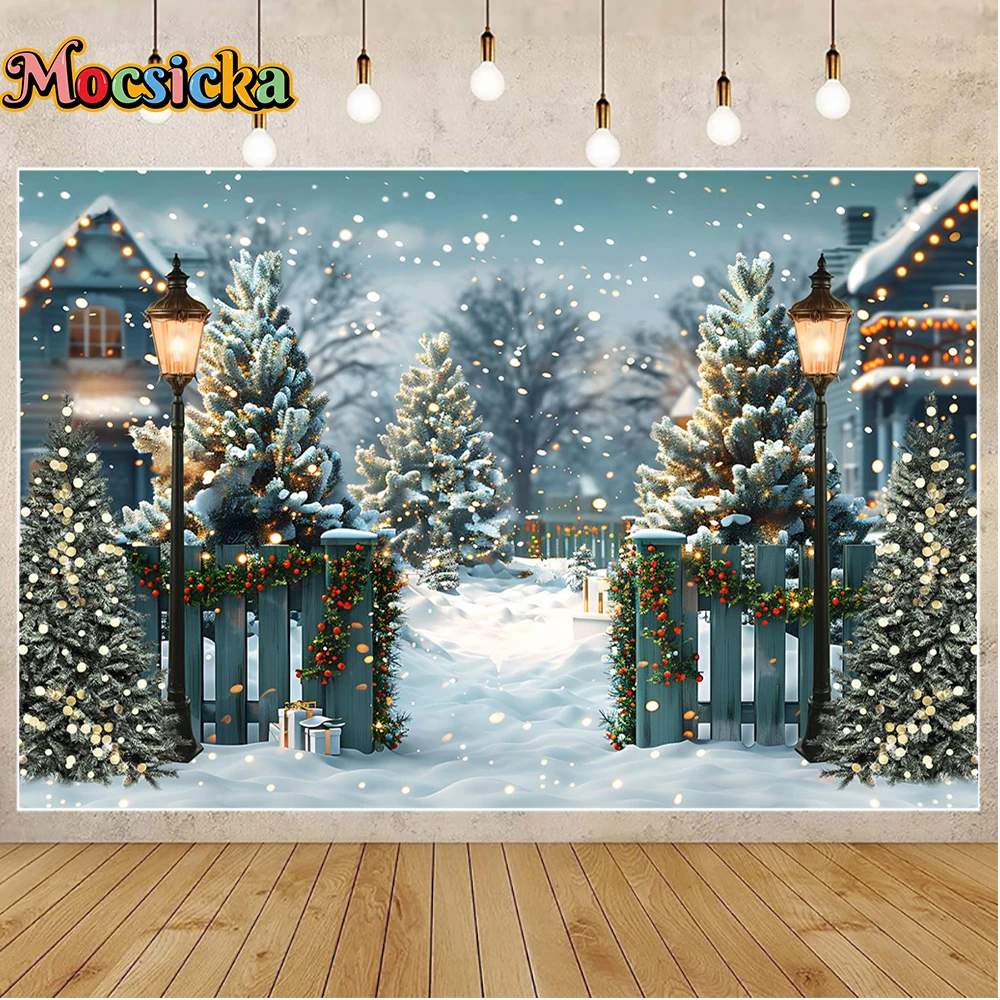 Mocsicka Natale Cervo Sfondo fotografico Inverno Casa calda Sfondo fotografico Studio Sfondo di compleanno nero e oro Puntelli