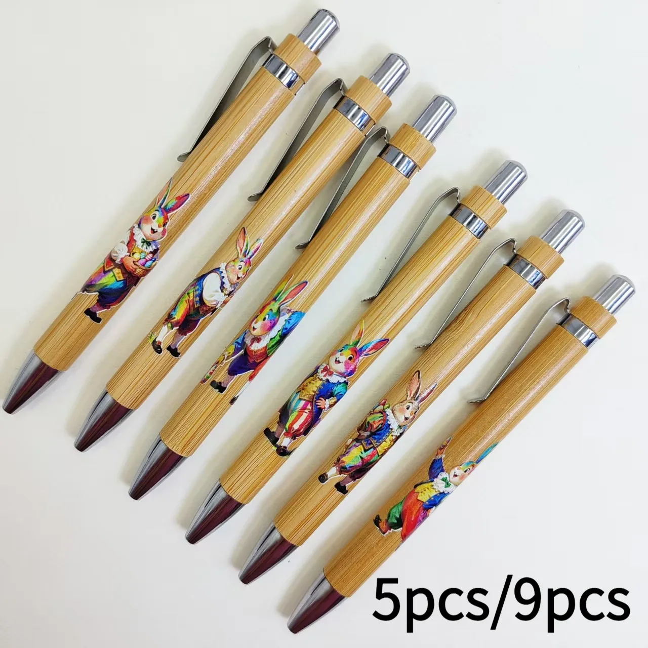 

5pcs/9pcs Easter colored bunny and Easter egg series gift pens for students to write and sign holiday gifts
