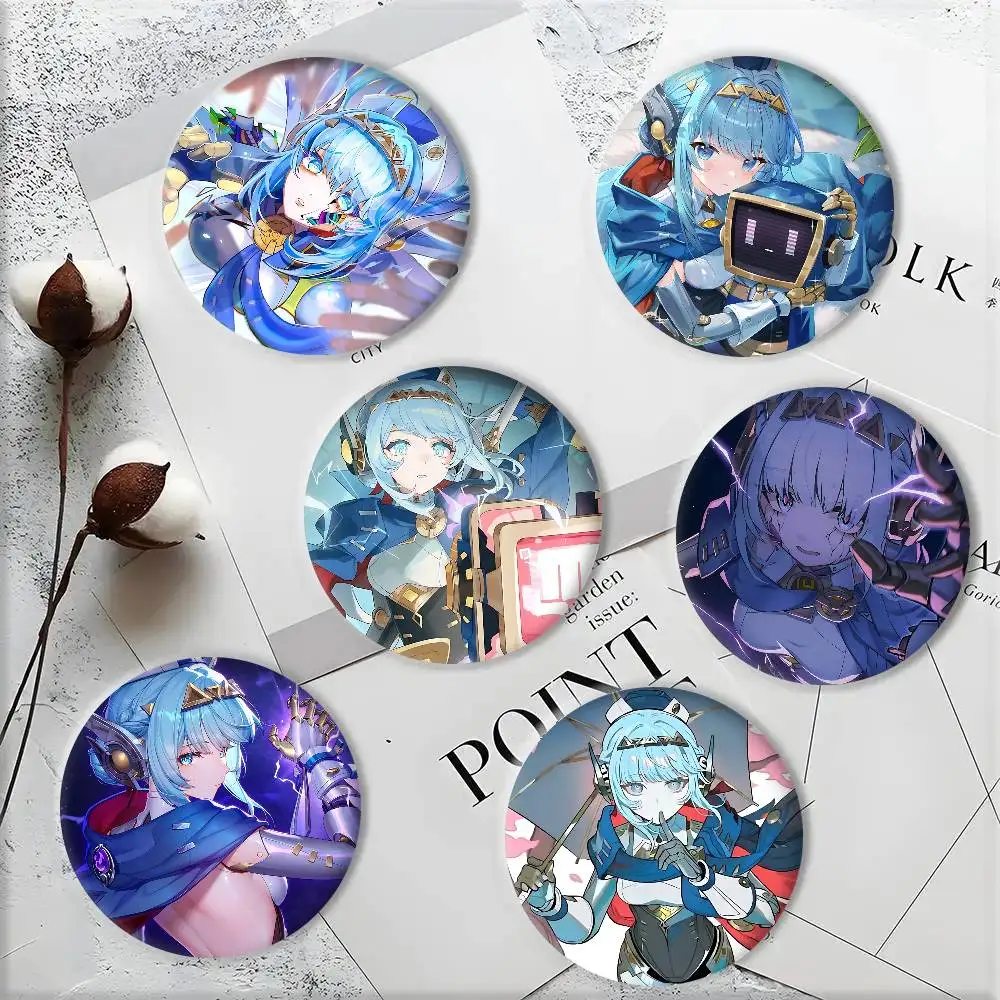 Game Genshin Impact Ineffa Badges Round Cosplay Pin Bag Decor Fans Collect Friends Gifts Brooch