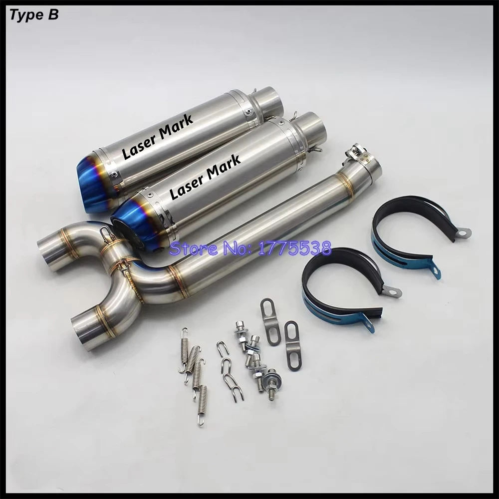 For Yamaha FZ6 FAZER FZ6 FZ6N FZ6S FZ6 S2 FZ6 FAZER S2 2004-2011 Motorcycle Exhaust Escape Moto Muffler with Middle Link Pipe