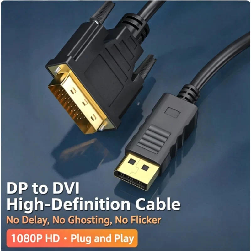 1.8m DP to DVI Adapter Cable Large DP Interface Converter for Graphics Card Computer Monitor TV High-Quality Computer Peripheral view 6