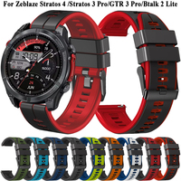 For Zeblaze Stratos 4 Strap for Zeblaze Stratos 3 Pro/GTR 3 Pro/Btalk 2 Lite/Beyond 3 Pro/Vibe 7 Pro Bracelet 22mm Silicone Band