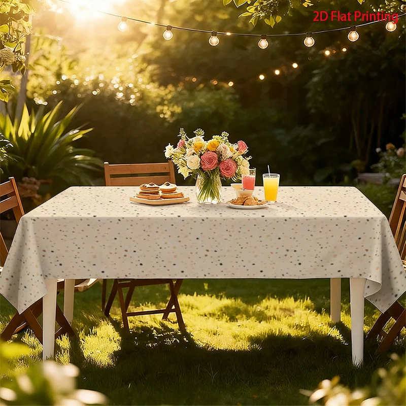 A heavy rectangular tablecloth, measuring 59x59 inches or 150x150 centimeters, with a beige background.