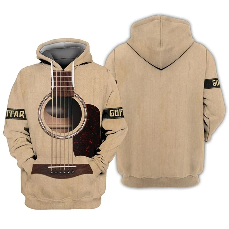 

Retro Man Hoodies Music Artist Guitar Pattern 3D Print Pullovers Streetwear Casual Long Sleeve Hooded Sweatshirts Spring Autumn