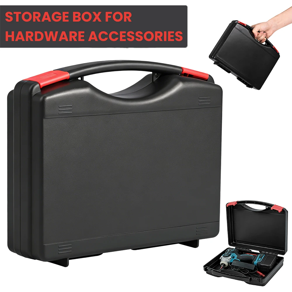 Small Hard Case Bag Portable Plastic Tool Storage Box with Dual Latch Shatterproof Hard Carrying Case for Household Workshop Car