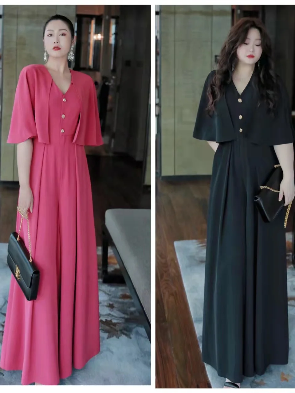 

Ele Slimming Wide Leg Jumpsuit Women's High Waist Long Pants plus Size Fat MM Faionable plus Size Women's Clo...