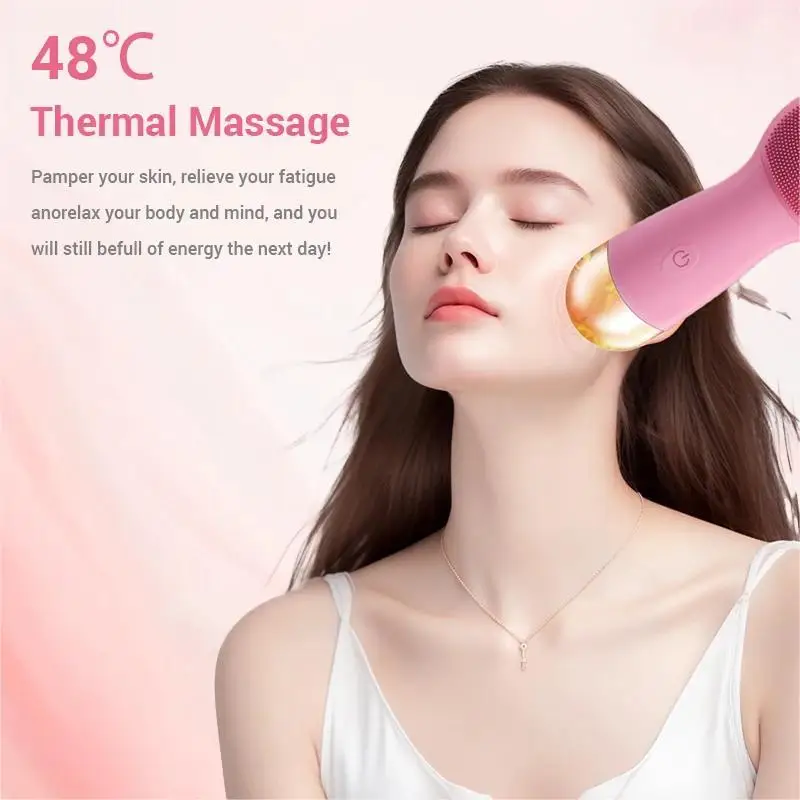 Brosse électrique de nettoyage du visage en Silicone, rouleau de Massage par vibrations et nettoyeur de pores étanche, outils de soins de la peau pour un nettoyage en profondeur