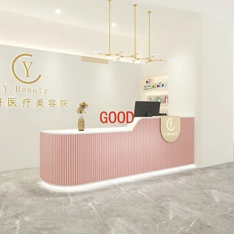 Reception Business Modern Furniture Aesthetic Help Desk Salon Supermarket Counter Table Spa Front Bancone Reception Reseption