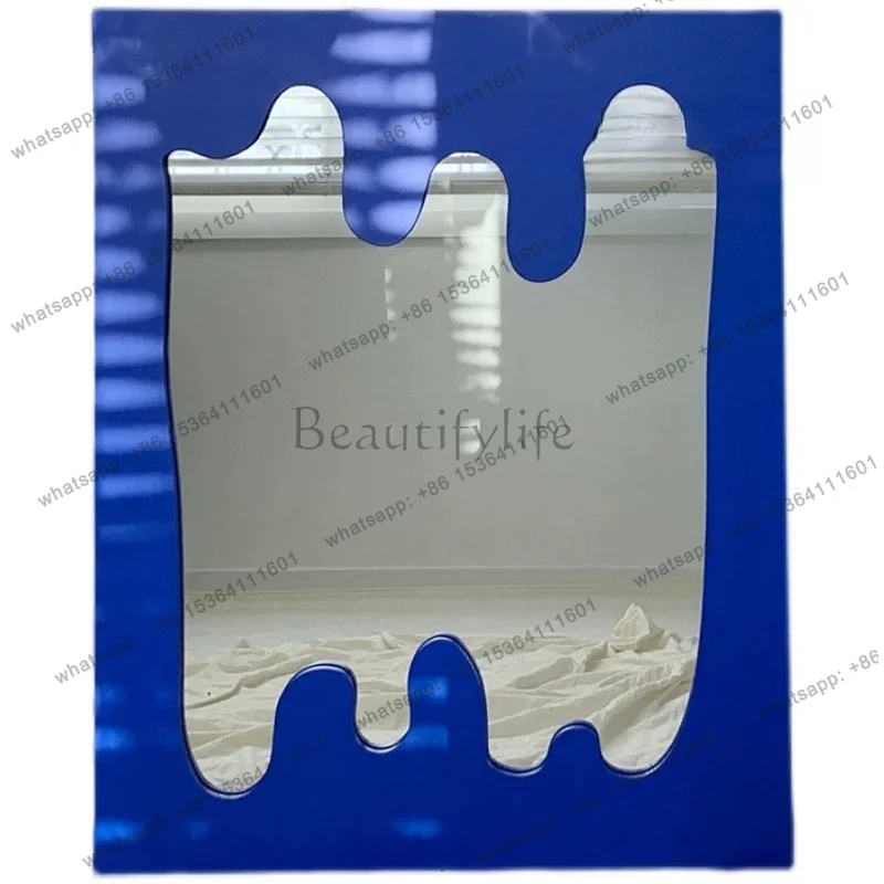 

Nordic full-length mirror household full-length mirror wave creative household bedroom simple stereoscopic floor mirror