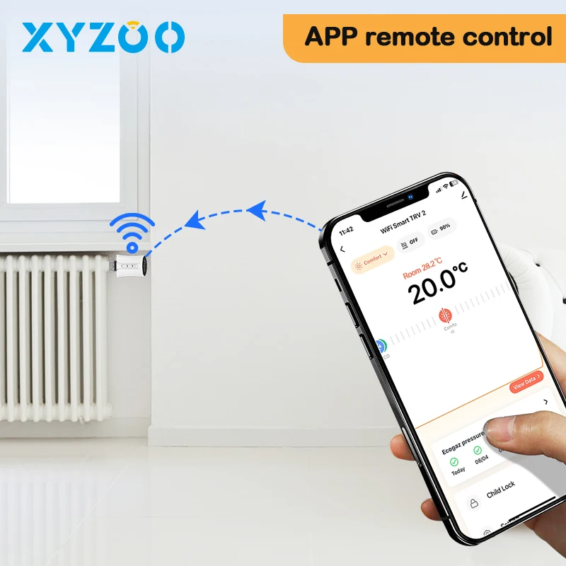 Smart WiFi TRV Radiator katup termostatik, termostat Tuya pengendali suhu jarak jauh dapat diprogram dengan Alexa Google Home