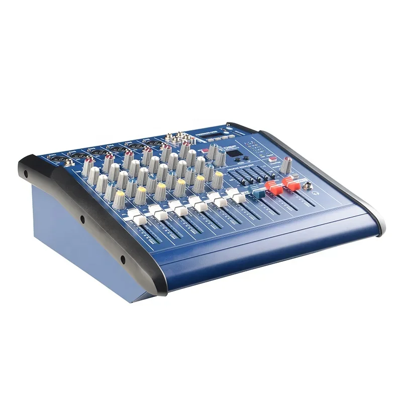 6 channel 450W + 450W USB Blueteeth Power Powered Audio Sound Mixer Mixing Console With built in Amplifier