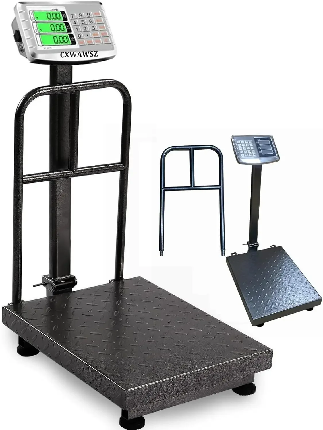 

Напольные промышленные платформенные весы 660 фунтов со съемными перилами, цифровые весы с точным складным дисплеем высокой четкости LB/KG