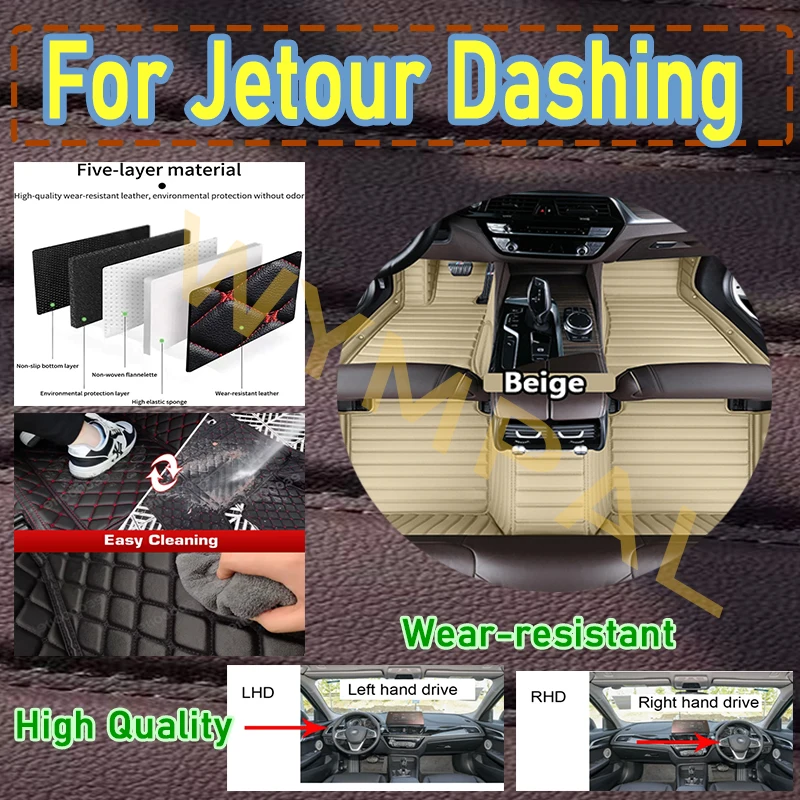 

Luxury Customized Car Floor Mats For Jetour Dashing 2022 2023 2024 Auto Foot Pads Automobile Carpet Cover Interior Accessories