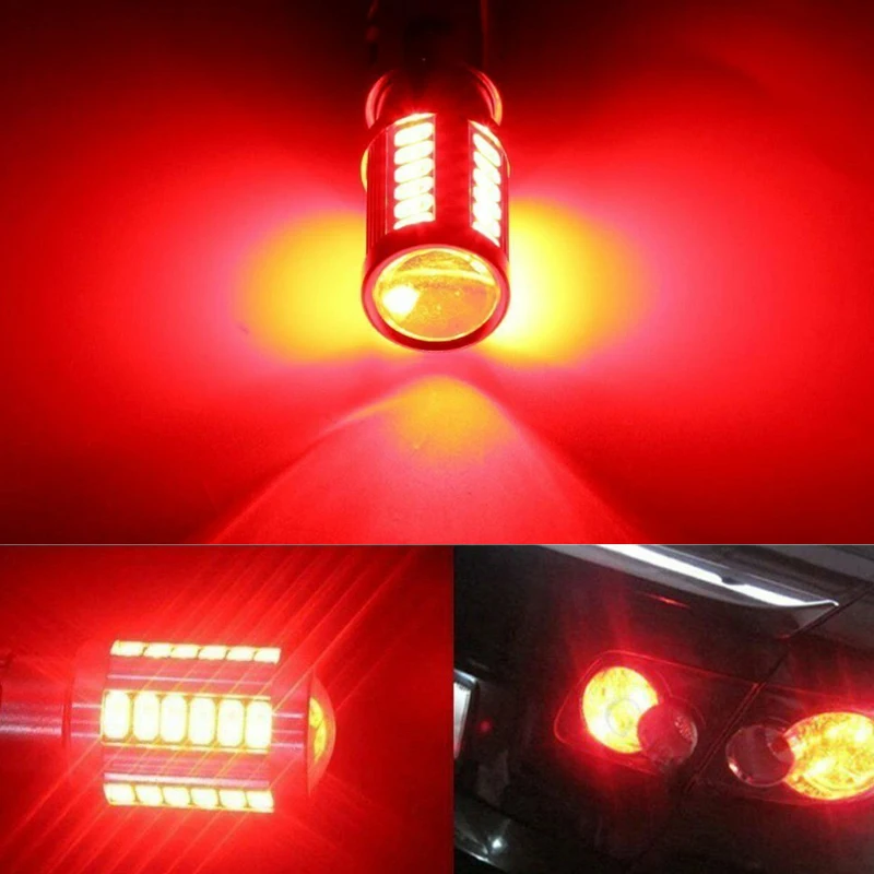 Lâmpada LED Turn Signal Lights, DRL Fog Tail Brake, Lâmpadas de estacionamento reversas, Branco, 1156, Bay15d, 1157, 1157, 12V, 33SMD, 7000K, PY21W,