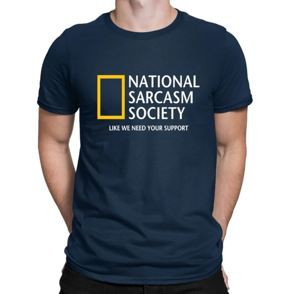 جمعية السخرية الوطنية الجغرافية محاكاة ساخرة تي شيرتات عجيبة رجل إمرأة الملابس تنفس Camisetas الحنين الرجعية