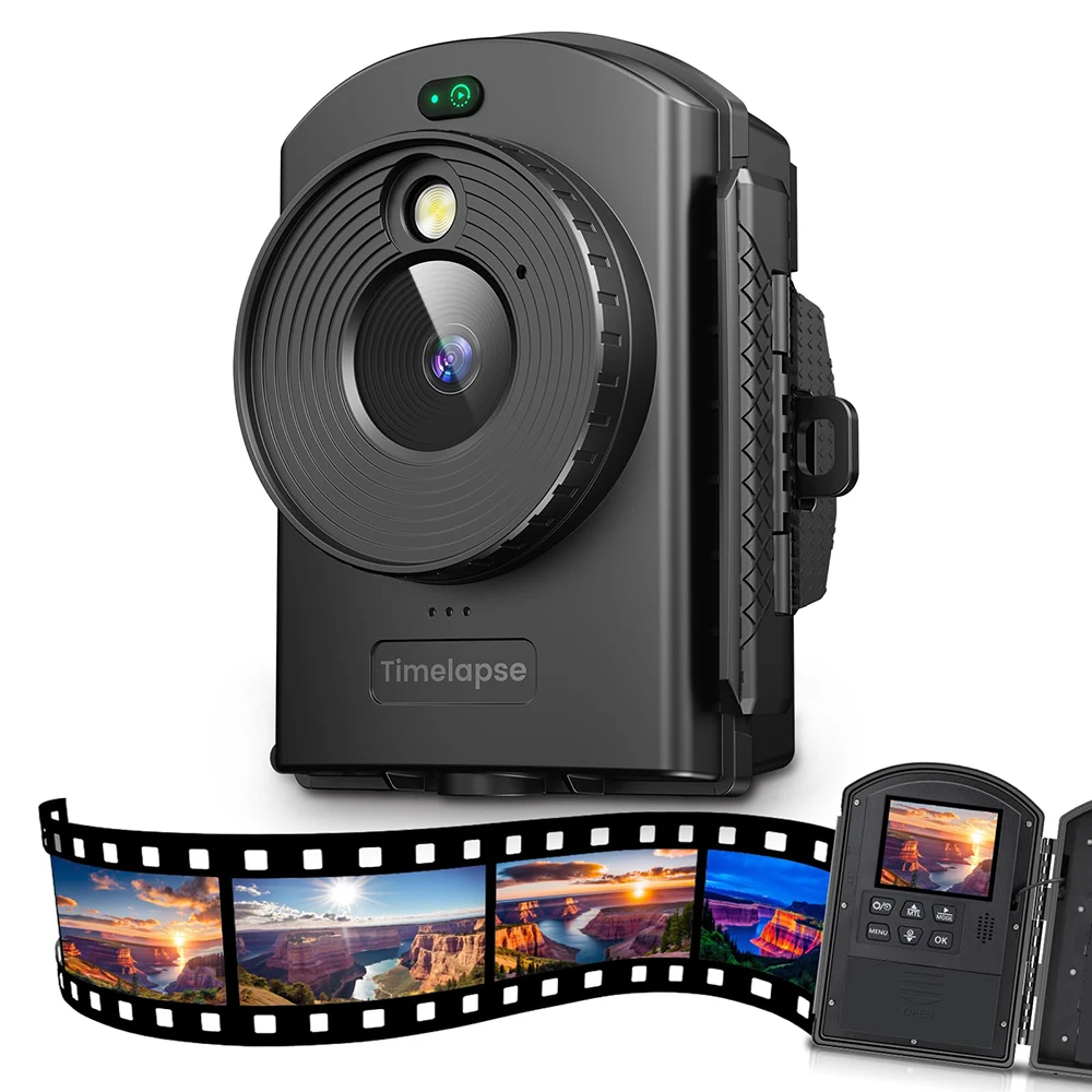 Outdoor Time Lapse Camera 1080P HD Video Recorder Low Light Digital Timelapse IP66 Waterproof TL2300 Timer Hunting Trail Cam