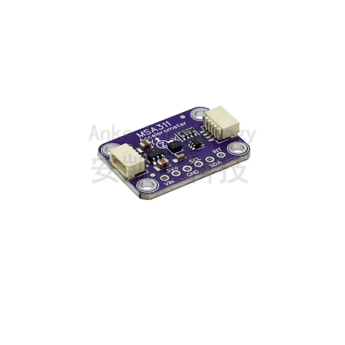 MSA311 3-axis accelerometer, compatible with STEMMA QT/Qwiic interface, low power consumption