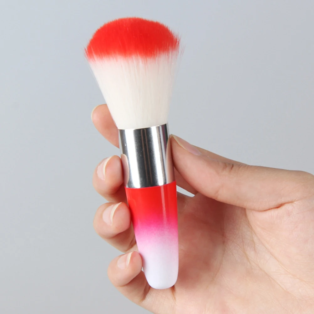 2 pennelli per polvere per nail art, spazzola flessibile per detergente per polvere per unghie in acrilico, pennello per trucco per manicure personale fai da te