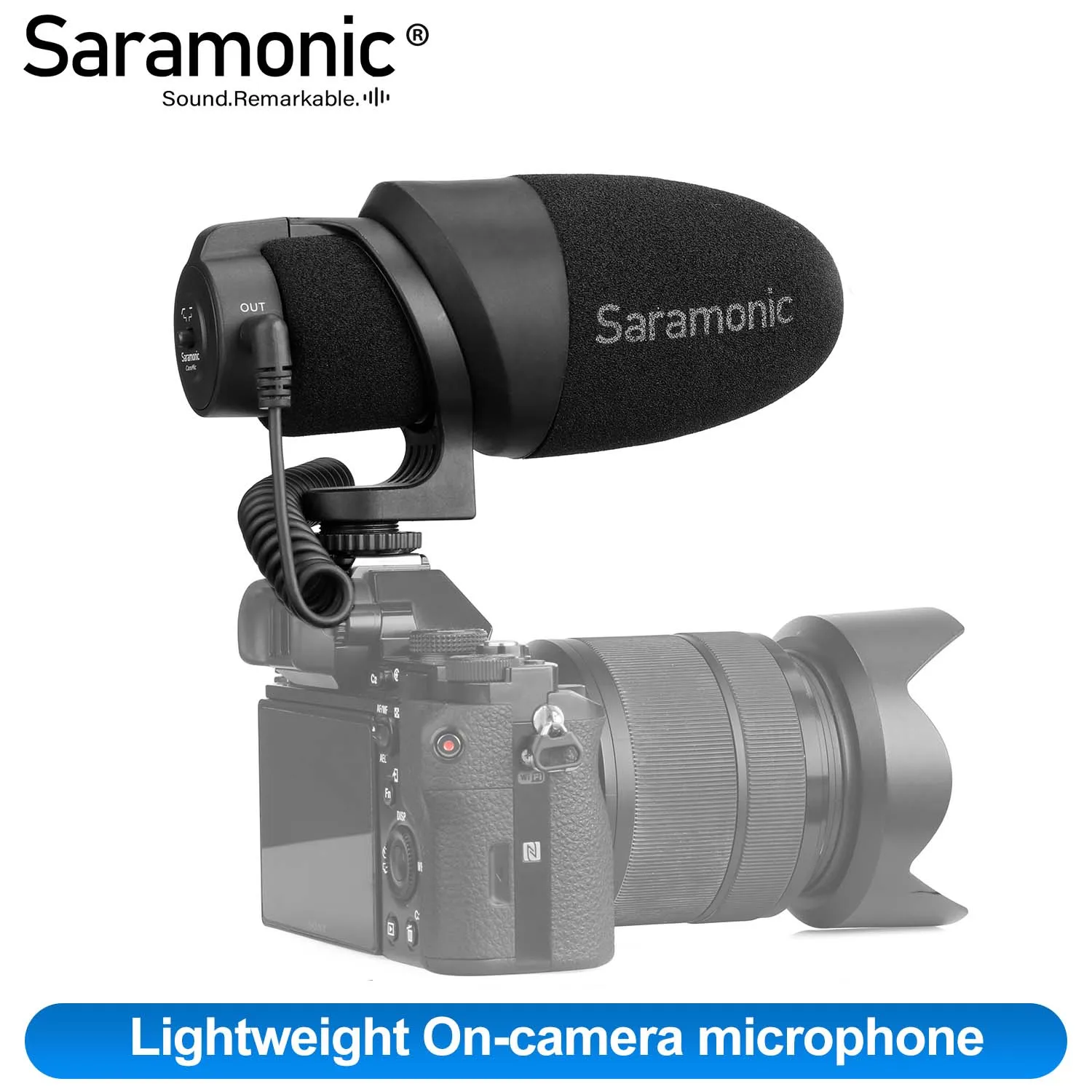 Saramonic CamMic/CamMic+ Lightweight On-camera Microphone with Integrated Shock Mount & Indicator for DSLR Canon Nikon Cameras