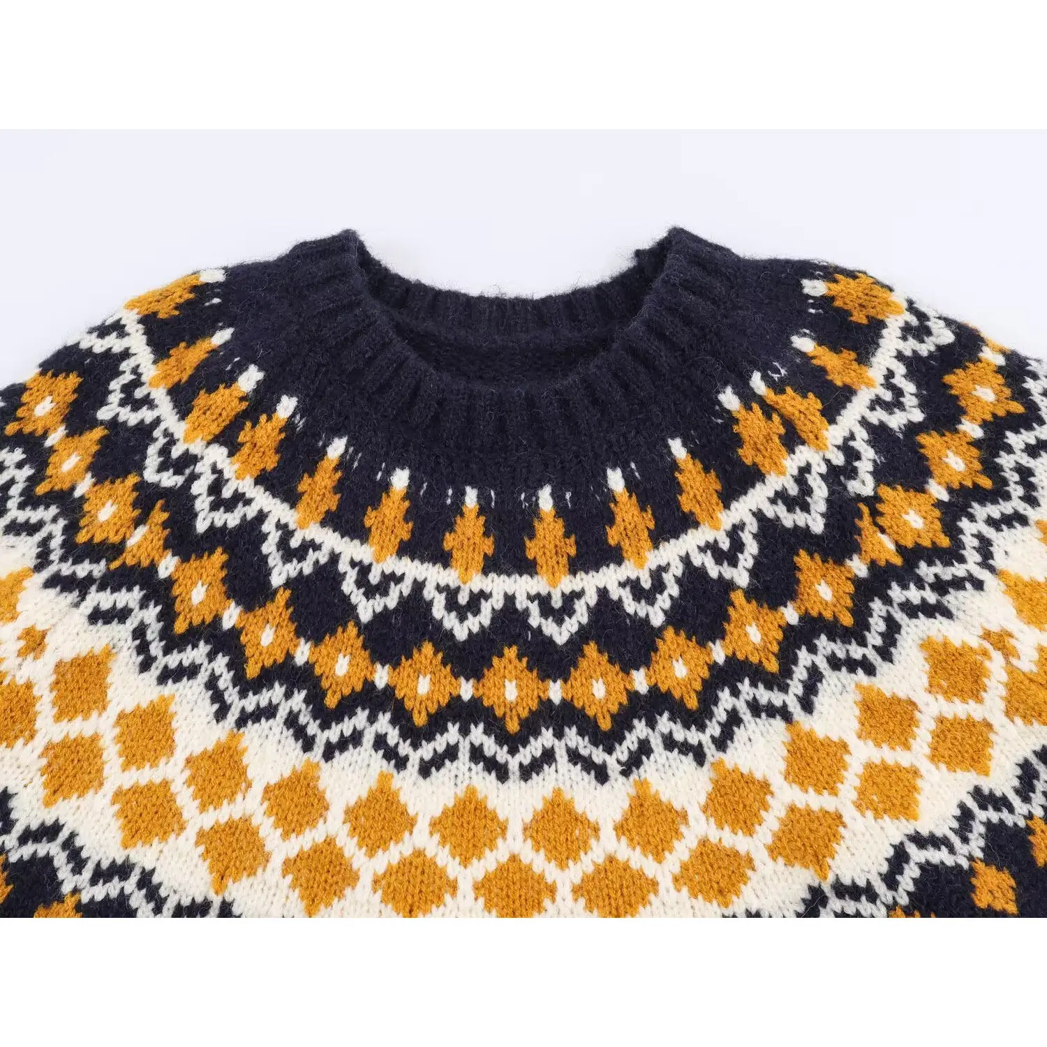 JNLEAOG Faionable Thiened سترة نسائية فضفاضة الشارع Sle جولة Ne Long Sve ألياف البوليستر الخريف وصول جديد #2