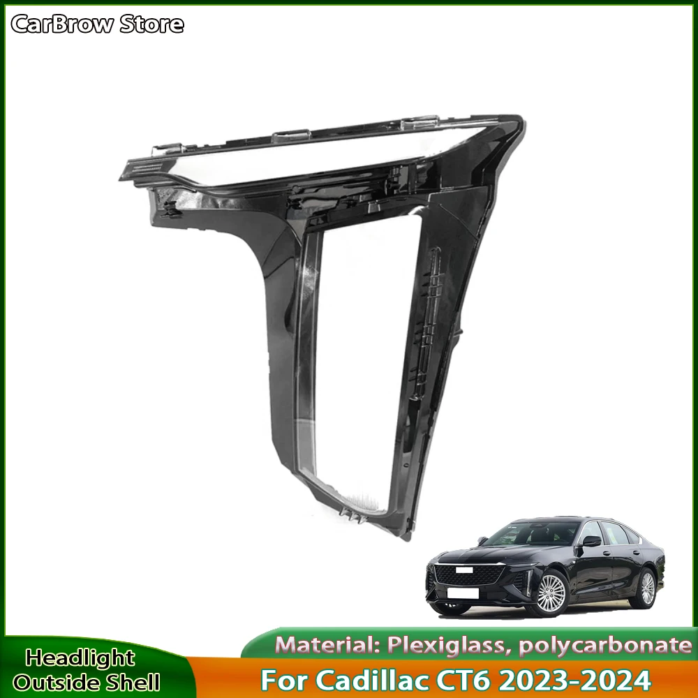 

Headlight Shade Lens Plexiglass For Cadillac CT6 2023-2024 Front Headlamp Transparent Cover Lampshade Lamp Shell Masks