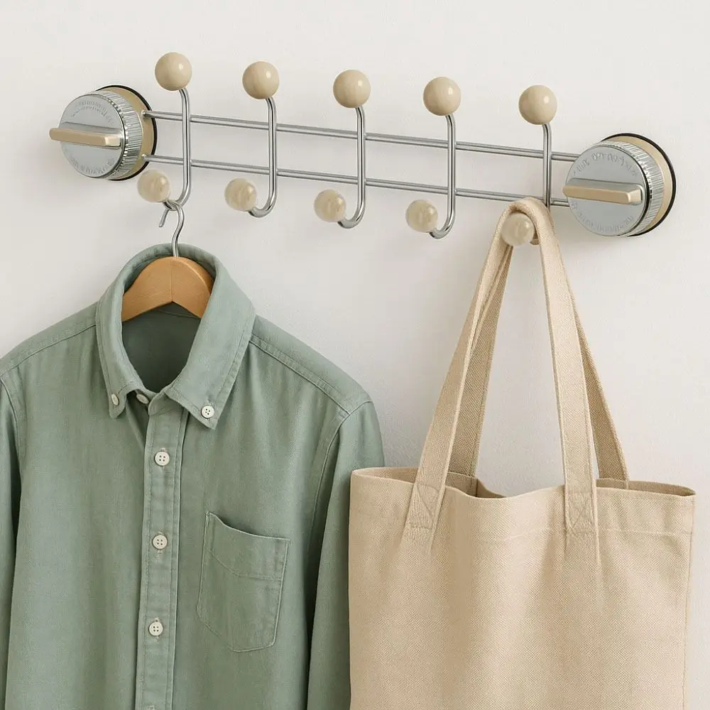 

Suction Cup Door Rear Hooks No-Punch Strong Load Bearing Clothes Coat Hooks Space Saving Wall Mounted Corner Hanger For Bathroom